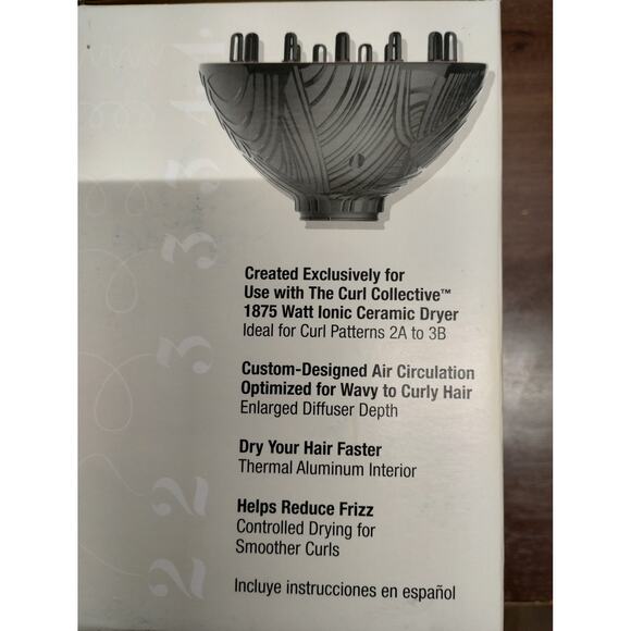 NEW Conair Curl Collective Curly Hair Diffuser 3 Frizz Reducer Attachment Pink - Picture 6 of 7